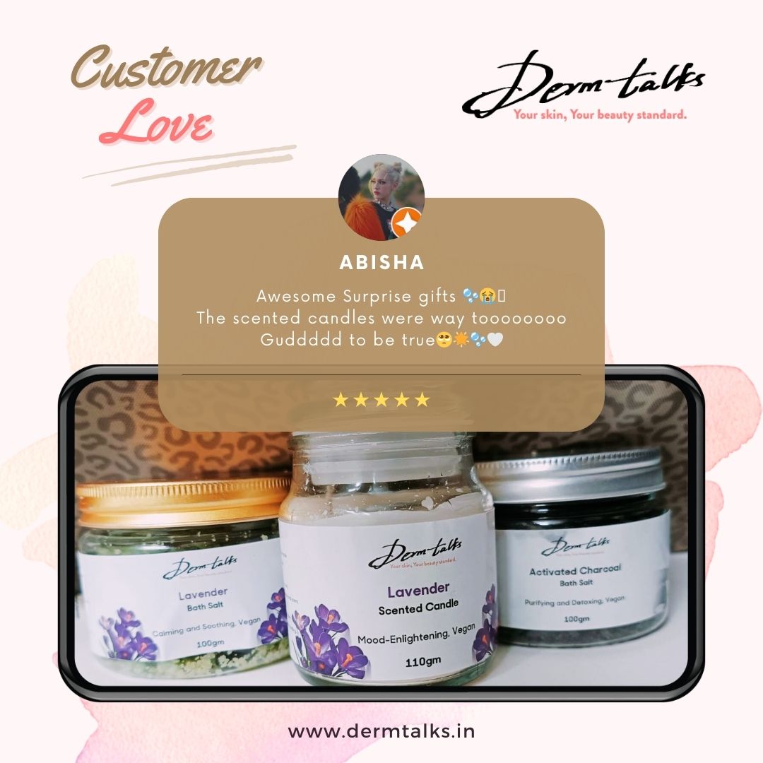 DermTalks scented candles gifted, providing an unexpectedly delightful fragrance experience.