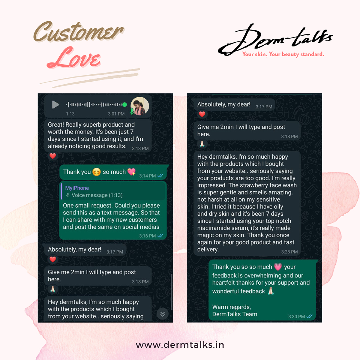 DermTalks Feedback About Quality Product